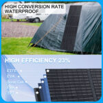 60W Portable Solar Panel Monocrystalline Foldable Solar Panel P65 Waterproof Solar Panel Charger 23.5  High Efficiency QC3 0 PD USB Port DC Output 10 Connectors For Outdoor Camping Cloudy - Image 3