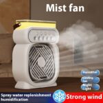 3 In 1 Portable Air Conditioner Evaporative Air Cooler LED Night Lights 3 Speeds Humidifier Fan For Home Office - Image 3