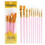 10Oil Paint Brushes Set Plastic - Image 7