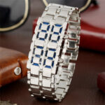 Fashion Black Full Metal Digital Lava Watch Men - Image 6