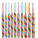 Handmade Colorful Pottery Clay Handle Crochet Hooks 12