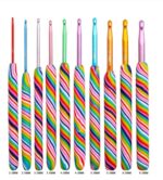 Handmade Colorful Pottery Clay Handle Crochet Hooks 12