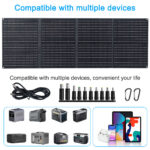 60W Portable Solar Panel Monocrystalline Foldable Solar Panel P65 Waterproof Solar Panel Charger 23.5  High Efficiency QC3 0 PD USB Port DC Output 10 Connectors For Outdoor Camping Cloudy - Image 6