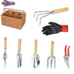 Hand Tools Pruning Scissors Gloves With Wooden Handle Stainless Steel Hoe Shovel Gardening Tools - Image 4