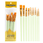10Oil Paint Brushes Set Plastic - Image 6