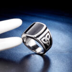 Vintage Men's Ring Jewelry Wholesale Black Dripping Men - Image 4