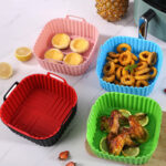 Multicolor Edible Silicon Square Air Fryer Tray Suitable For Air Fryer - Image 4