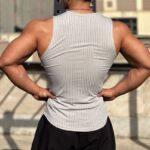 Men's Striped Quick-drying Elastic Running Wait Lifting Equipment Sports Sleeveless Tank Top - Image 5