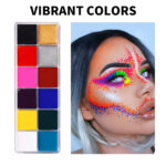Fit Colors 12 Colors Face Paint Water Soluble Human Body Paints Halloween Masquerade Makeup Palette Brush - Image 8