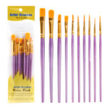 10Oil Paint Brushes Set Plastic - Image 4