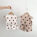 Children's Clothing Baby Bear Printing Suit Baby Two-piece Suit Cotton - Image 2