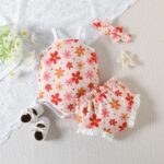 Baby Girl Clothing Flower Overall Dress Set - Image 10