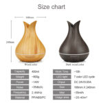 Humidifier Diffuser Aromatic Aromatherapy Wood Grain Fragrance Distributor For Home LED Discoloration Light Mute - Image 6