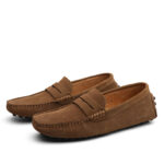 Men Casual Suede Leather Loafers Black Solid Leather Driving Moccasins Gommino Slip on Men Loafers Shoes Male Loafers Big Size - Image 2