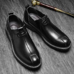 Casual leather shoes men loafers - Image 2