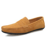 Men's Solid Color Suede Loafers Breathable Comfort Slip-on Flat Shoes - Image 10