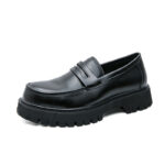 Loafers Platform Height Increasing Shoes Black Fashion Men - Image 5