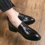 Casual Men Loafers Classic Tassel Men Leather Shoes Wedding Men Dress - Image 2
