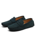 Men Casual Suede Leather Loafers Black Solid Leather Driving Moccasins Gommino Slip on Men Loafers Shoes Male Loafers Big Size - Image 5