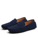 Men Casual Suede Leather Loafers Black Solid Leather Driving Moccasins Gommino Slip on Men Loafers Shoes Male Loafers Big Size - Image 7