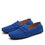 Men Casual Suede Leather Loafers Black Solid Leather Driving Moccasins Gommino Slip on Men Loafers Shoes Male Loafers Big Size - Image 3
