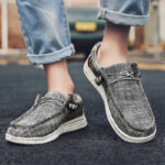 Men Loafers Fashion Canvas Shoes - Image 4
