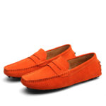 Men Casual Suede Leather Loafers Black Solid Leather Driving Moccasins Gommino Slip on Men Loafers Shoes Male Loafers Big Size - Image 8