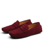 Men Casual Suede Leather Loafers Black Solid Leather Driving Moccasins Gommino Slip on Men Loafers Shoes Male Loafers Big Size - Image 9