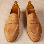 Men's Loafers With Round Toe Brown Suede - Image 3
