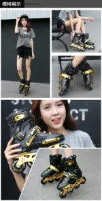 White Black Professional Inline Roller Skates Woman Man Kids Adult Speed Skate Sneakers Outdoor patins 4 rodas Size 30-44 - Image 33