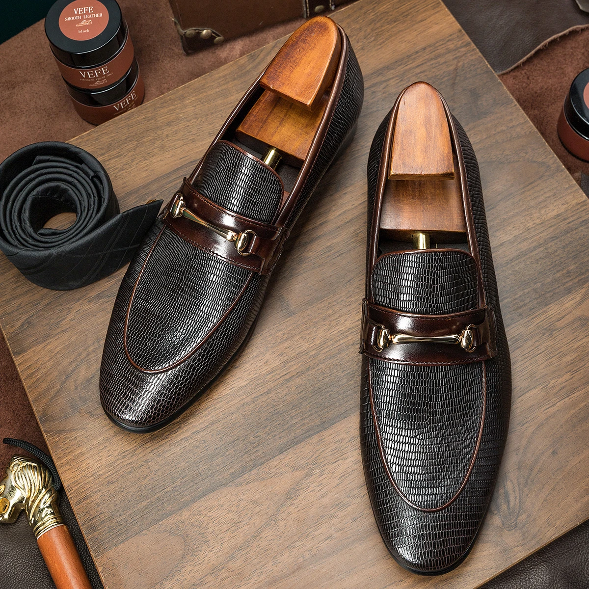 H331c04e708824904bc1cb384afede706I.webp Hanmce High Top Sell Designer Shoes Men Handmade Genuine Leather Loafers Shoes - Image 1