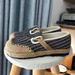 Veowalk Women Striped Linen Cotton Fabric Loafers Comfortable Slip On Sneakers Ladies Casual Flats Shoes Handmade Espadrilles - Image 2