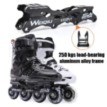 White Black Professional Inline Roller Skates Woman Man Kids Adult Speed Skate Sneakers Outdoor patins 4 rodas Size 30-44 - Image 28