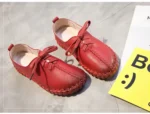 TIMETANG Genuine Leather Loafers Casual Platform Shoes Woman Slip On Flats Bowtie Moccasin Comfortanble Creepers Women Shoes - Image 32