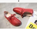 TIMETANG Genuine Leather Loafers Casual Platform Shoes Woman Slip On Flats Bowtie Moccasin Comfortanble Creepers Women Shoes - Image 30