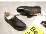 TIMETANG Genuine Leather Loafers Casual Platform Shoes Woman Slip On Flats Bowtie Moccasin Comfortanble Creepers Women Shoes - Image 42