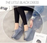 TIMETANG Genuine Leather Loafers Casual Platform Shoes Woman Slip On Flats Bowtie Moccasin Comfortanble Creepers Women Shoes - Image 23