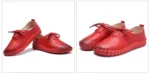 TIMETANG Genuine Leather Loafers Casual Platform Shoes Woman Slip On Flats Bowtie Moccasin Comfortanble Creepers Women Shoes - Image 26