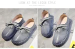 TIMETANG Genuine Leather Loafers Casual Platform Shoes Woman Slip On Flats Bowtie Moccasin Comfortanble Creepers Women Shoes - Image 37