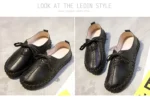 TIMETANG Genuine Leather Loafers Casual Platform Shoes Woman Slip On Flats Bowtie Moccasin Comfortanble Creepers Women Shoes - Image 40