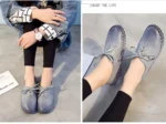 TIMETANG Genuine Leather Loafers Casual Platform Shoes Woman Slip On Flats Bowtie Moccasin Comfortanble Creepers Women Shoes - Image 22