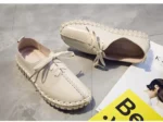 TIMETANG Genuine Leather Loafers Casual Platform Shoes Woman Slip On Flats Bowtie Moccasin Comfortanble Creepers Women Shoes - Image 36