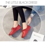 TIMETANG Genuine Leather Loafers Casual Platform Shoes Woman Slip On Flats Bowtie Moccasin Comfortanble Creepers Women Shoes - Image 18