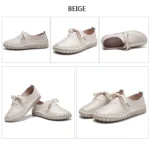 TIMETANG Genuine Leather Loafers Casual Platform Shoes Woman Slip On Flats Bowtie Moccasin Comfortanble Creepers Women Shoes - Image 27