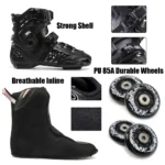 White Black Professional Inline Roller Skates Woman Man Kids Adult Speed Skate Sneakers Outdoor patins 4 rodas Size 30-44 - Image 29