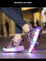 children's flashing roller skates outdoor recreational sports shoes wheel shoes boy girls skate sneakers - Image 26