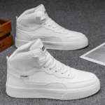 Men's High-Top Casual Versatile Basketball Sneakers White Skate Shoes Fashionable All-Match Sport Footwear - Image 15