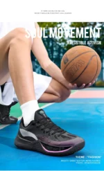 Wear resistant cushioned basketball sneakers lightweight non slip rubber simple all match breathable men outdoor athletic shoes - Image 28
