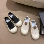 Women's Black And White Fashionable Casual Flat Shoes Breathable Comfortable Slip-On Sneakers - Image 6