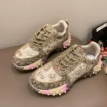 2025 New Women's Luxury Rhinestone Casual Platform Shoes Outdoor Running Sneakers Designer Mesh Women's Sports Shoes - Image 11